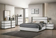 Birsfelden - 5 Piece Queen Bedroom Set With 2 Nightstands - White / Metallic Gray