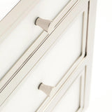 Blanca Compact Nightstand 26-Inch Snow Glass & Stainless Steel | Bernhardt - sold by Home Elegance USA
