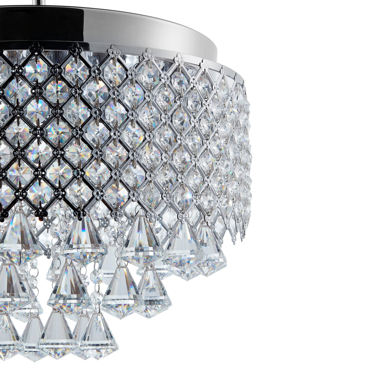 Cinderella Crystal Round Chandelier Pendant // Chrome  | Finesse