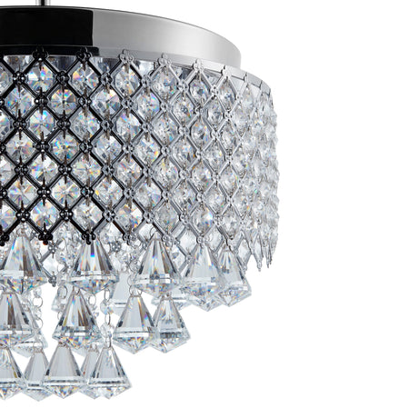 Cinderella Crystal Round Chandelier Pendant // Chrome  | Finesse - sold by Home Elegance USA
