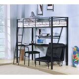 Acme - Senon Twin Loft Bed W/Desk 37275 Silver & Black Finish