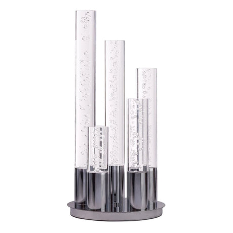 5 Acrylic Cylinder Table Lamp // Chrome  | Finesse - sold by Home Elegance USA