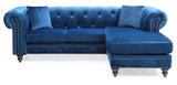 Nola G0351B-SC Sofa Chaise (Without Ottoman) , NAVY BLUE