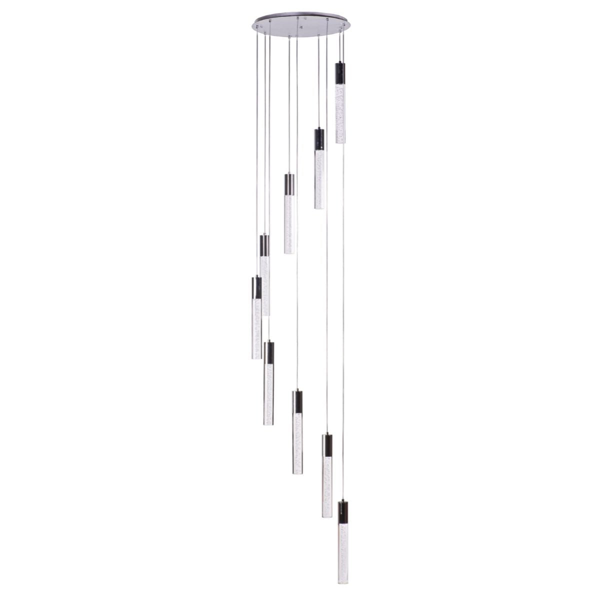 Acrylic Cylinder Chandelier // 9 Light  | Finesse