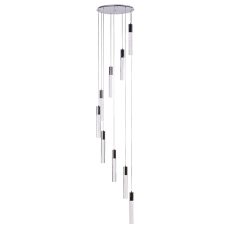 Acrylic Cylinder Chandelier // 9 Light  | Finesse - sold by Home Elegance USA