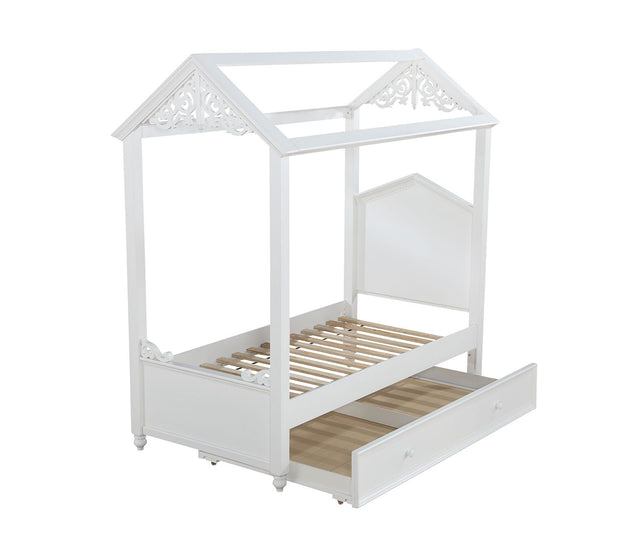 Acme - Rapunzel Twin Bed 37350T White Finish