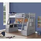Acme - Jason II Twin Loft Bed W/Storage 37445 Gray Finish