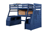 Acme - Jason II Twin Loft Bed W/Storage 37455 Navy Blue Finish