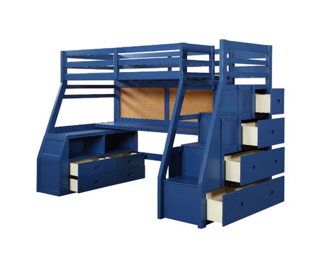 Acme - Jason II Twin Loft Bed W/Storage 37455 Navy Blue Finish