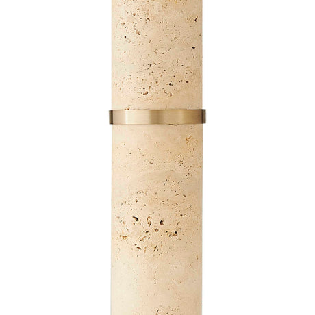 Verlaine Travertine Floor Lamp Brass,Gold - Beige by Uttermost - View 7