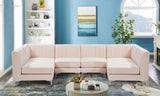 Alina - Modular Sectional 6 Piece - Pink - Fabric - 604Pink - Sec6B - Home Elegance USA - 6