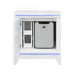 Adalid White Nightstand with Cooler, USB and Speaker in Solid Wood+MDF, 27 x 16.5 x 26.93 inches