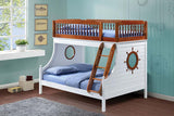 Acme - Farah Twin/Full Bunk Bed 37600 Oak & White Finish