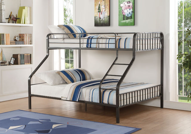 Caius Twin Xl/Queen Bunk Bed 37605 Gunmetal Finish | Acme - 37605 - Home Elegance USA - 1