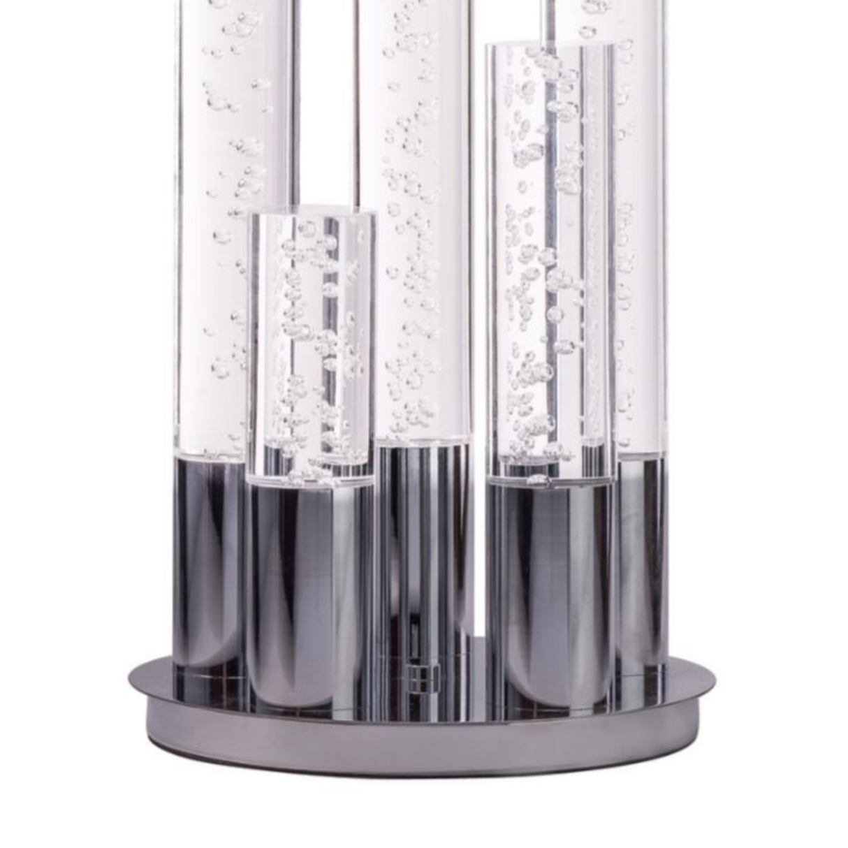 5 Acrylic Cylinder Table Lamp // Chrome  | Finesse