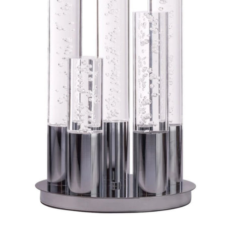 5 Acrylic Cylinder Table Lamp // Chrome  | Finesse - sold by Home Elegance USA