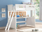 Acme - Lacey Twin Loft Bed W/Desk 37670 White Finish