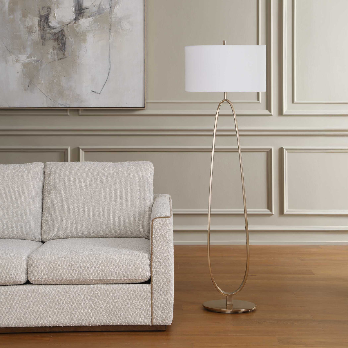 Tordin Geometric Floor Lamp - Gold by Uttermost - View 3