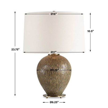 Rya Ceramic Table Lamp - Dark Brown by Uttermost - View 8