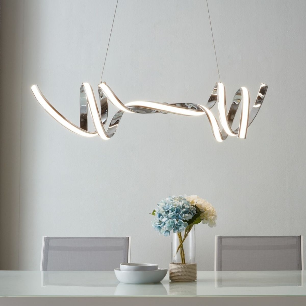 Munich LED Horizontal Chandelier // Chrome  | Finesse -  Home Elegance USA