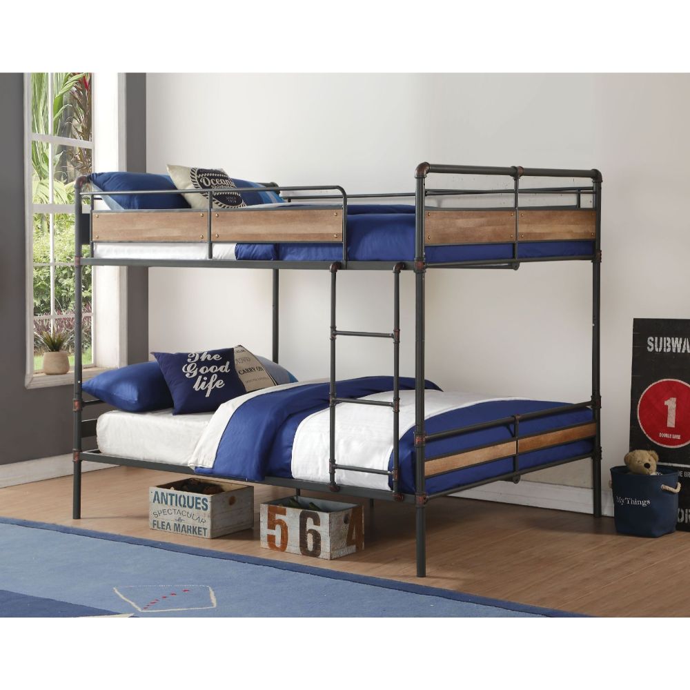 Brantley II Double Queen Bunk Bed 37730 Sandy Black & Dark Bronze Hand - Brushed Finish | Acme - 37730 - Home Elegance USA - 1