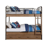 Adams Twin/Twin Bunk Bed W/Trundle 37760 Antique Oak & Gunmetal Finish | Acme - 37760 - Home Elegance USA - 3