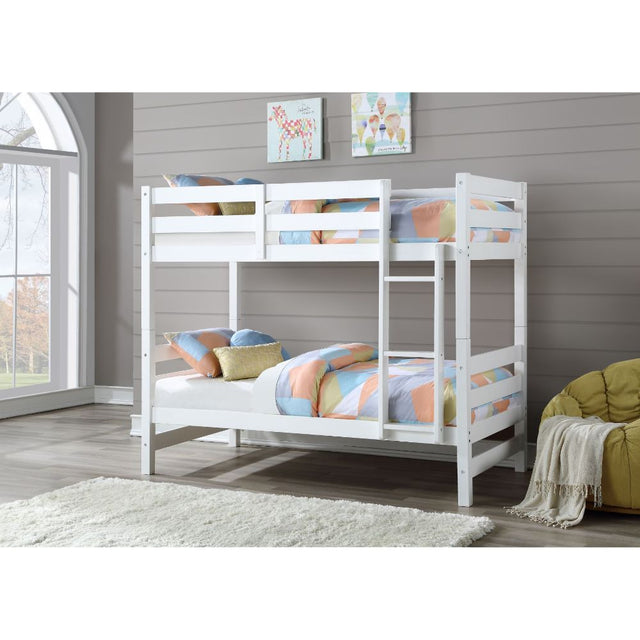 Acme - Ronnie Twin/Twin Bunk Bed 37785 White Finish