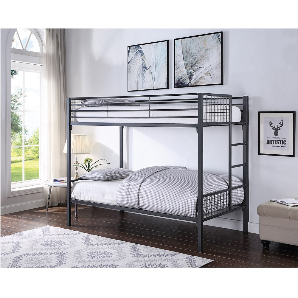 Acme - Gelsey Twin Bunk Bed 37800 Sandy Black Finish