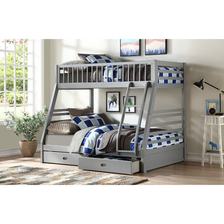 Acme - Jason Twin/Full Bunk Bed W/Storage 37840 Gray Finish