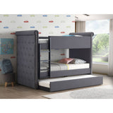 Acme - Romana II Twin/Twin Bunk Bed W/Trundle 37855 Gray Fabric Finish