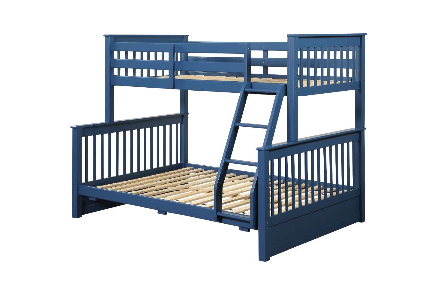 Acme - Haley II Twin/Full Bunk Bed W/Storage 37865 Navy Blue Finish