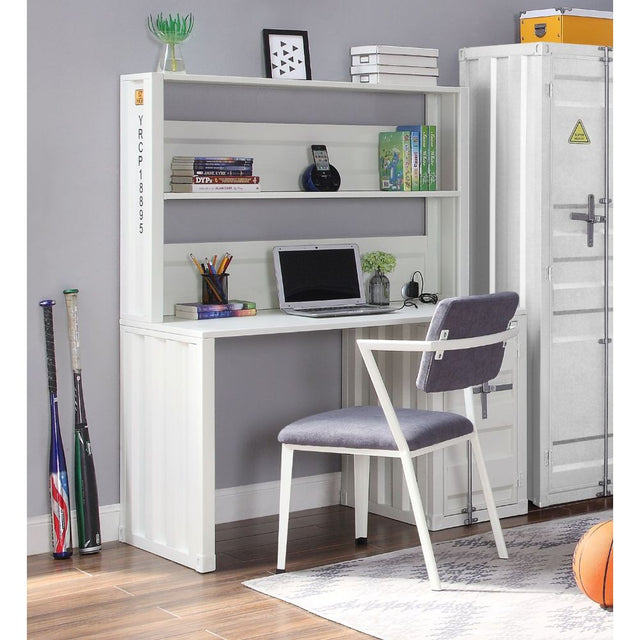 Acme - Cargo Writing Desk W/Hutch 37887 White Finish