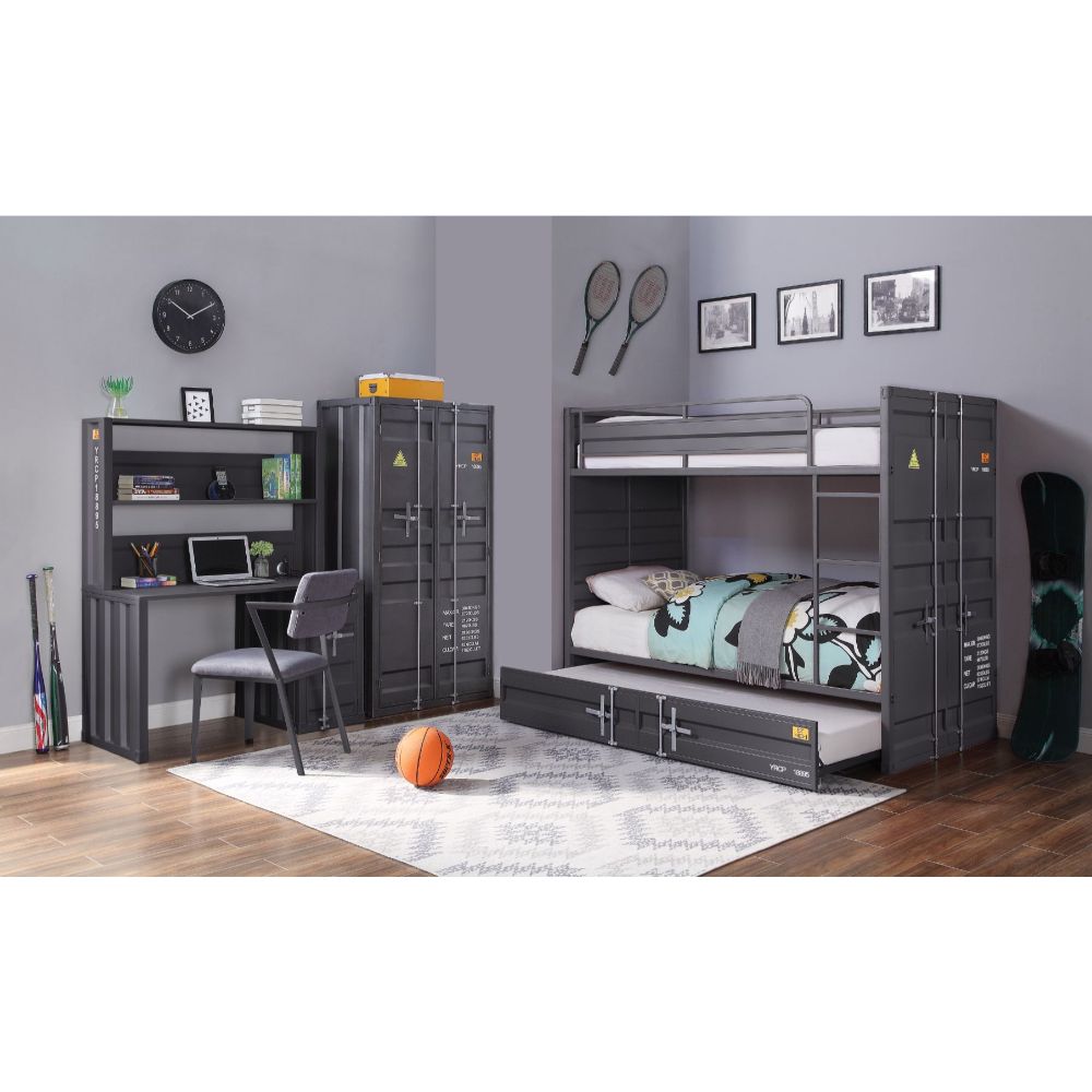 Cargo Twin/Twin Bunk Bed 37890 Gunmetal Finish | Acme - 37890 - Home Elegance USA - 3