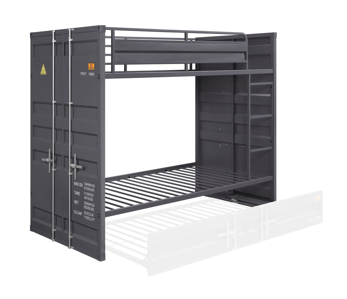 Acme - Cargo Twin/Twin Bunk Bed 37890 Gunmetal Finish