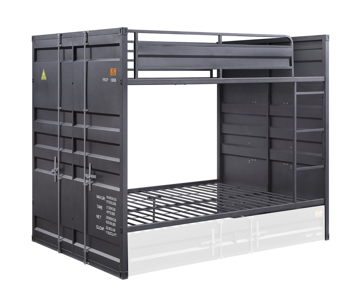 Acme - Cargo Full/Full Bunk Bed 37895 Gunmetal Finish