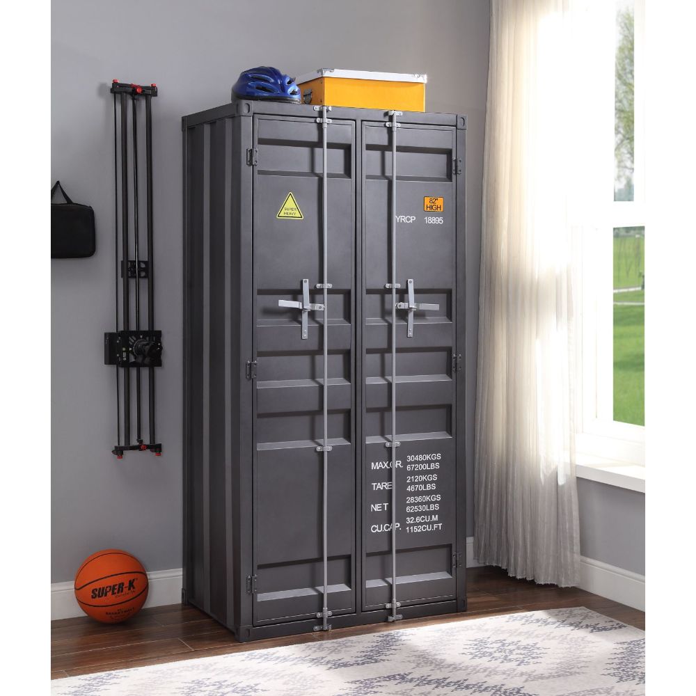 Acme - Cargo Wardrobe 37899 Gunmetal Finish