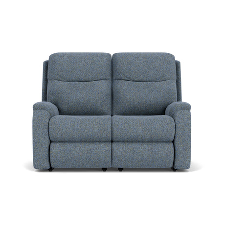 Penn Transitional Fabric Power Reclining Loveseat With Power Headrests & Lumbar | Flexsteel