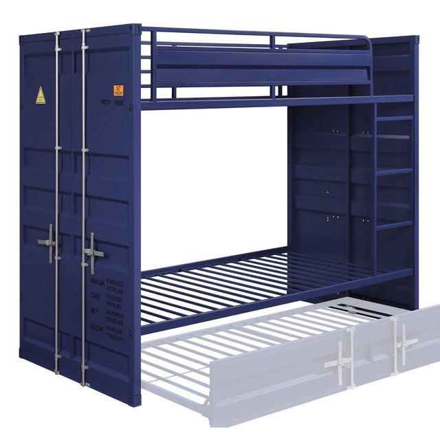 Cargo Twin/Twin Bunk Bed 37900 Blue Finish | Acme - 37900 - Home Elegance USA - 1