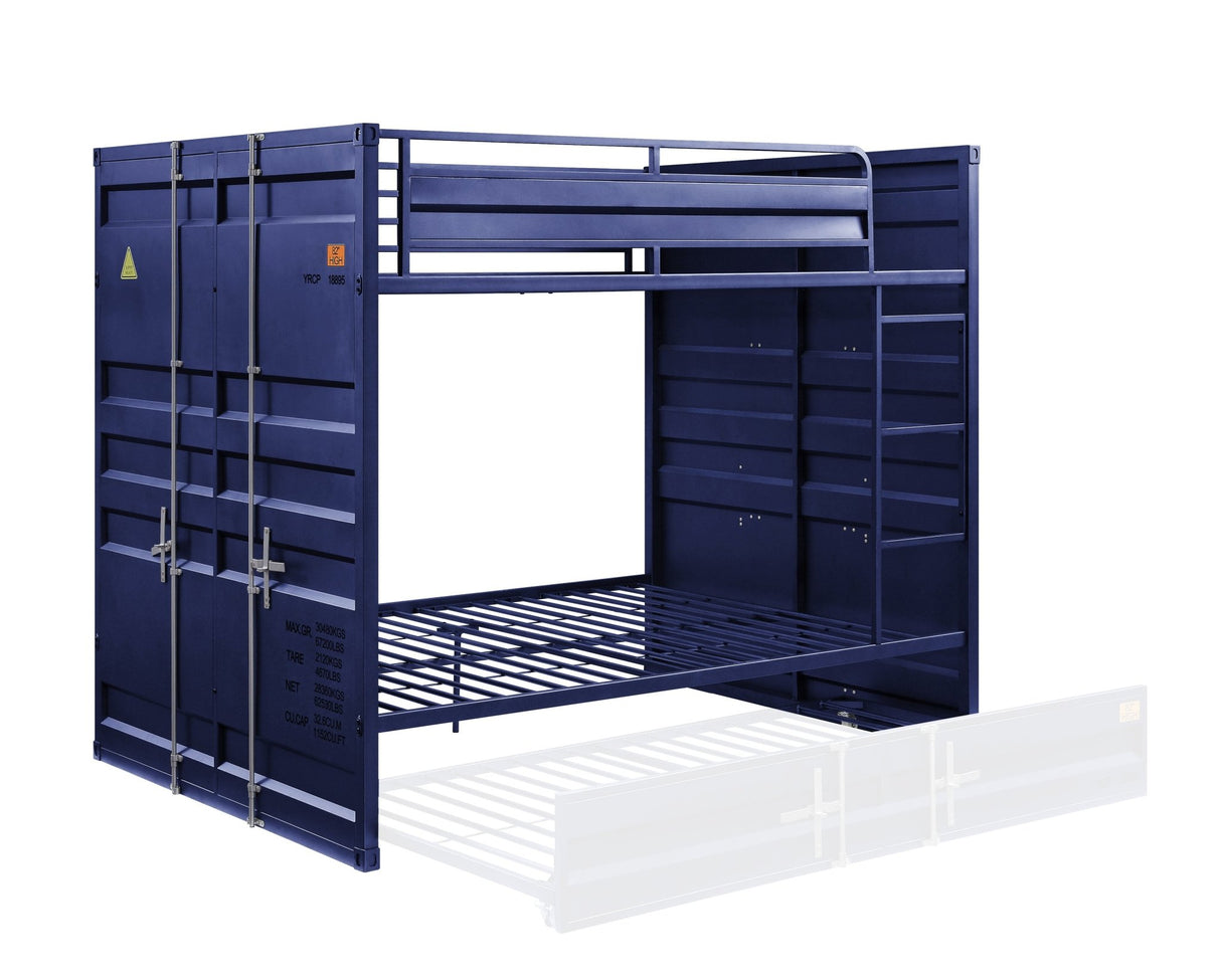 Cargo Full/Full Bunk Bed 37905 Blue Finish | Acme - 37905 - Home Elegance USA - 3