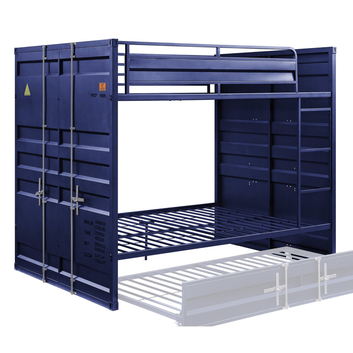 Cargo Full/Full Bunk Bed 37905 Blue Finish | Acme - 37905 - Home Elegance USA - 1