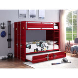 Cargo Twin/Twin Bunk Bed 37910 Red Finish | Acme - 37910 - Home Elegance USA - 2