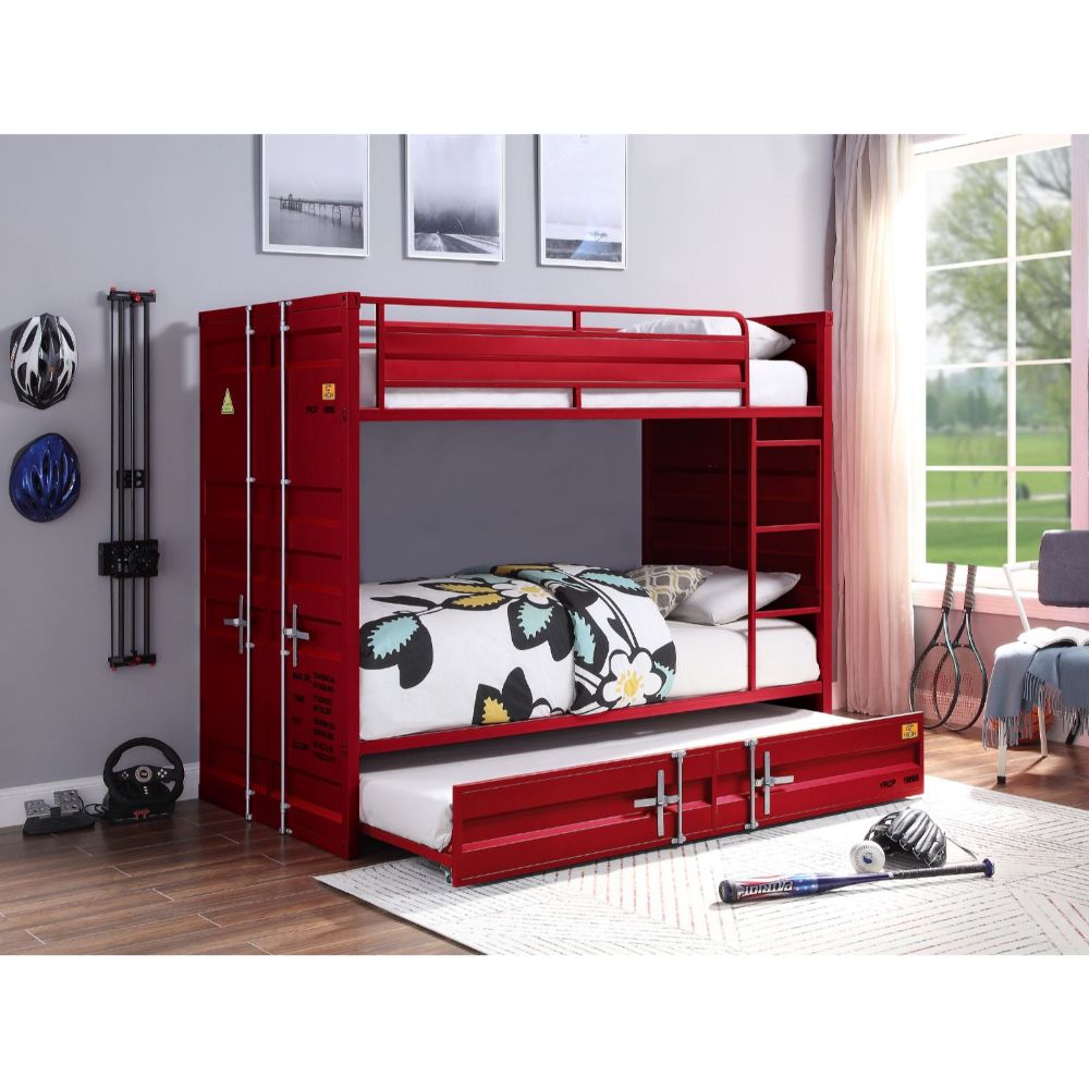 Acme - Cargo Twin/Twin Bunk Bed 37910 Red Finish