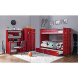 Cargo Twin/Twin Bunk Bed 37910 Red Finish | Acme - 37910 - Home Elegance USA - 3