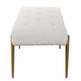 Olivier Bench - White / Gold by Uttermost - View 5