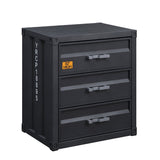 Cargo Chest W/3 Drawers 37957 Gunmetal Finish | Acme | Home Elegance USA