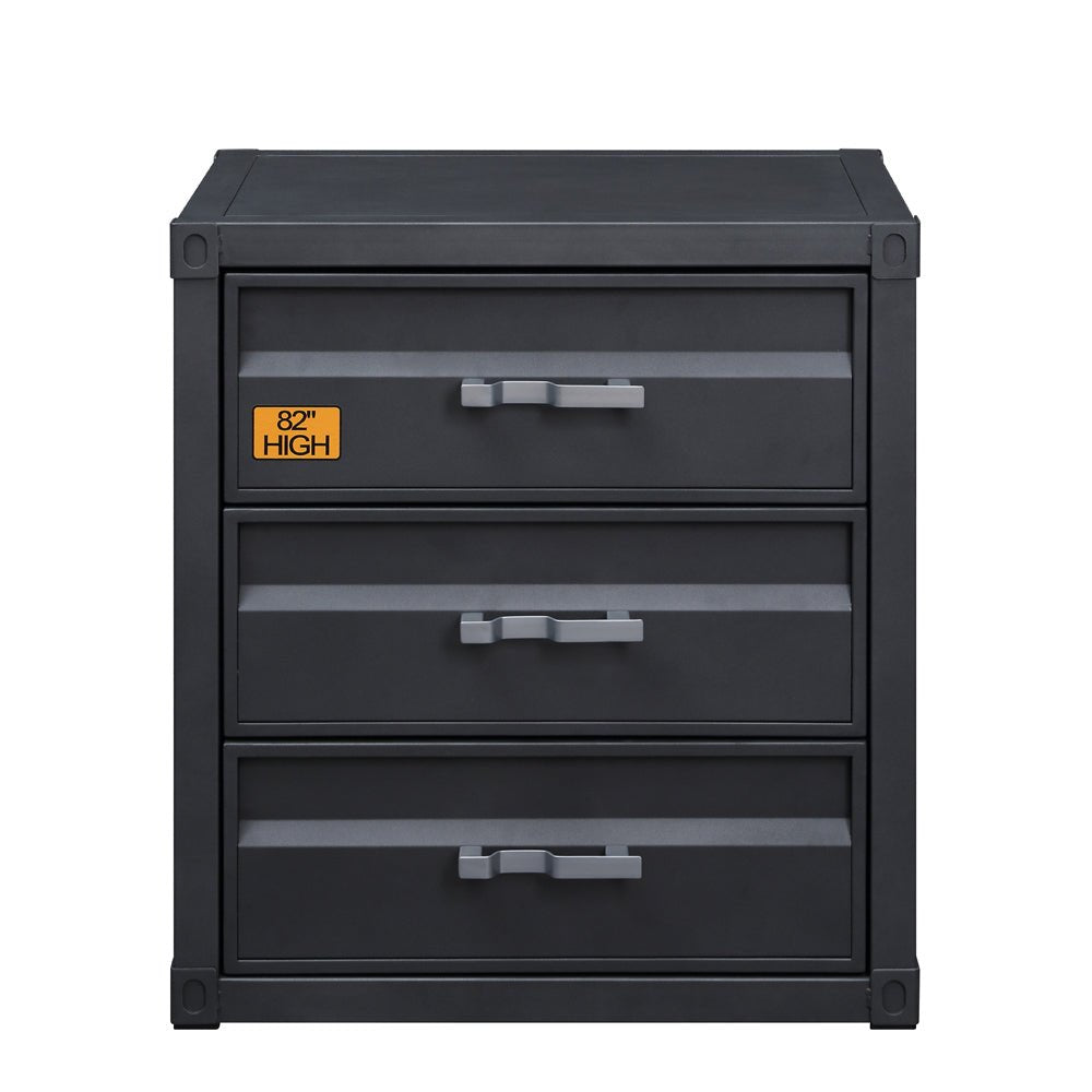 Cargo Chest W/3 Drawers 37957 Gunmetal Finish | Acme | Home Elegance USA