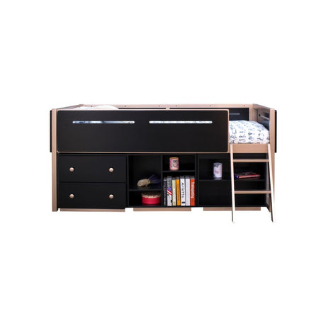 Acme - Prescott Twin Loft Bed 37980 Black & Rose-Gold Finish