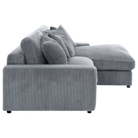 Marcus Fog Track Arms Reversible Sectional with Pillows - sold by Home Elegance USA