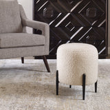 Arles Shearling Ottoman - White / Black by Uttermost - View 2