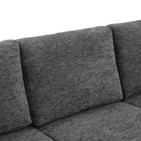 Versatile U-Shaped Sectional Sofa Bed with Storage, Cup Holders, Charging Ports in Grey Chenille - sold by Home Elegance USA